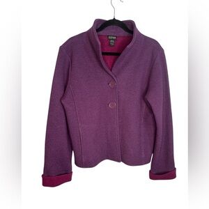Nomadic Traders Wool Blend Purple Button Sweater Jacket Size Small